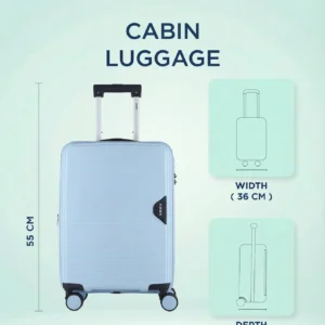 HRX – Cabin Suitcase (55 cm) 8 Wheels – Parabola (PP) Trolley-Cabin-Light Blue
